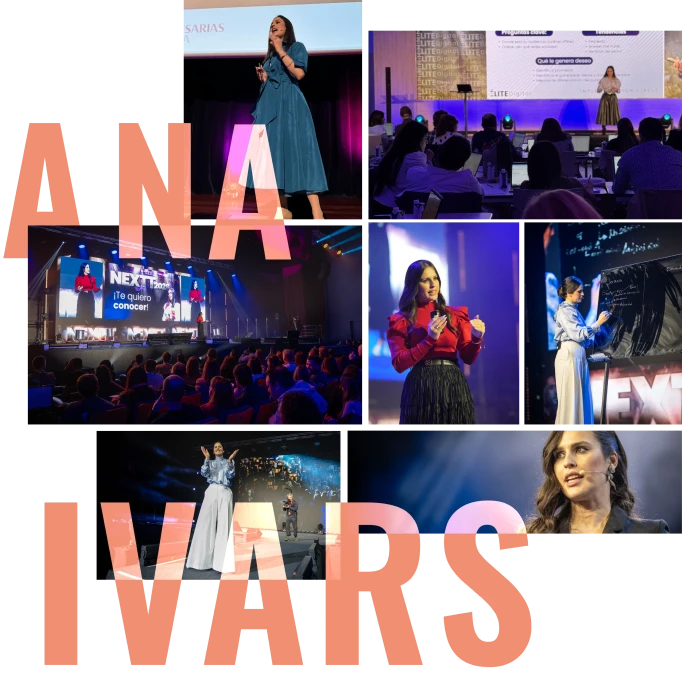 Ana Ivars consultora de marketing collage de fotos de sus conferencias